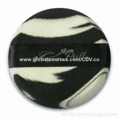 Powder puff with zebra pattern, various colors are available